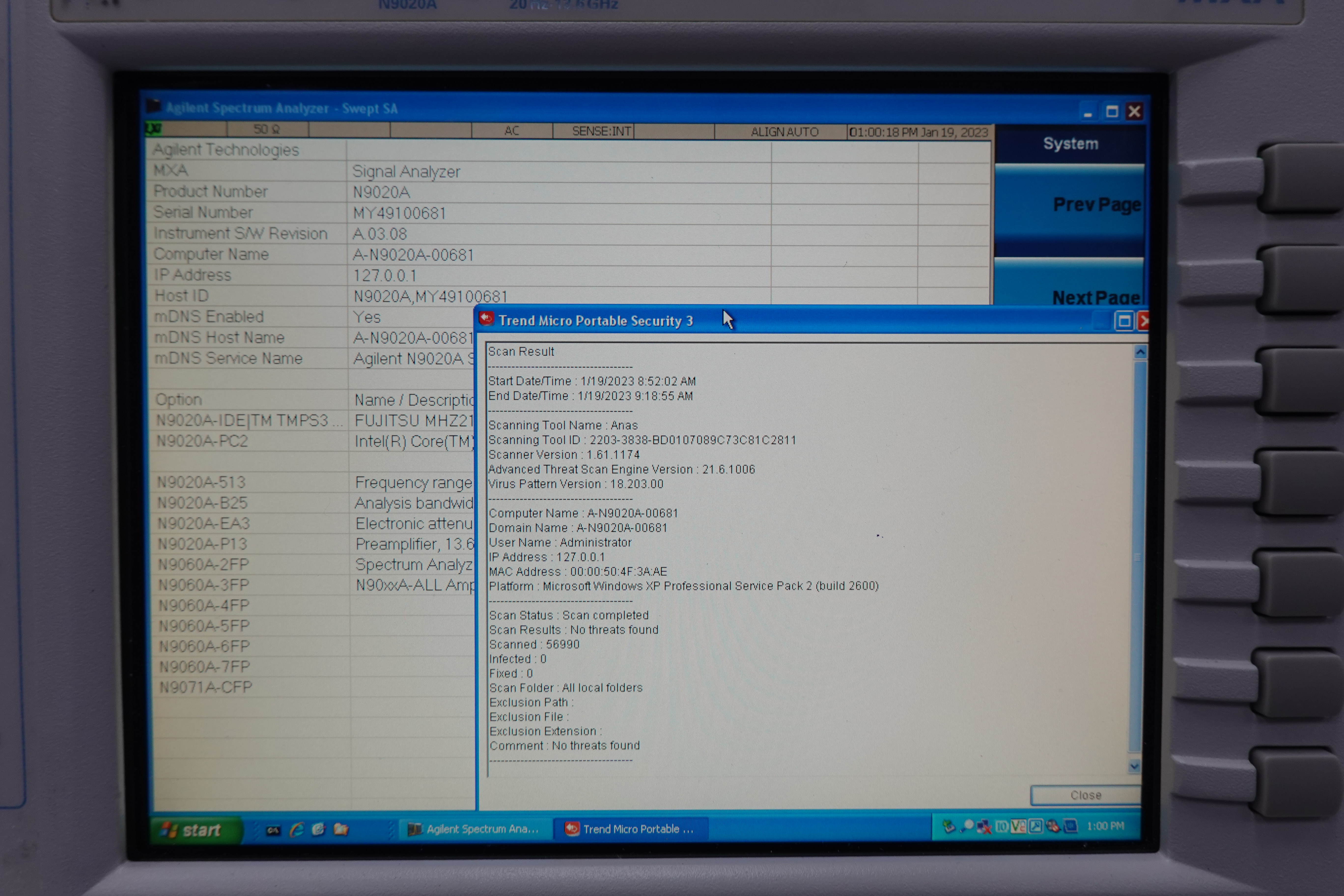 Keysight N9020A-513 10 Hz to 13.6 GHz