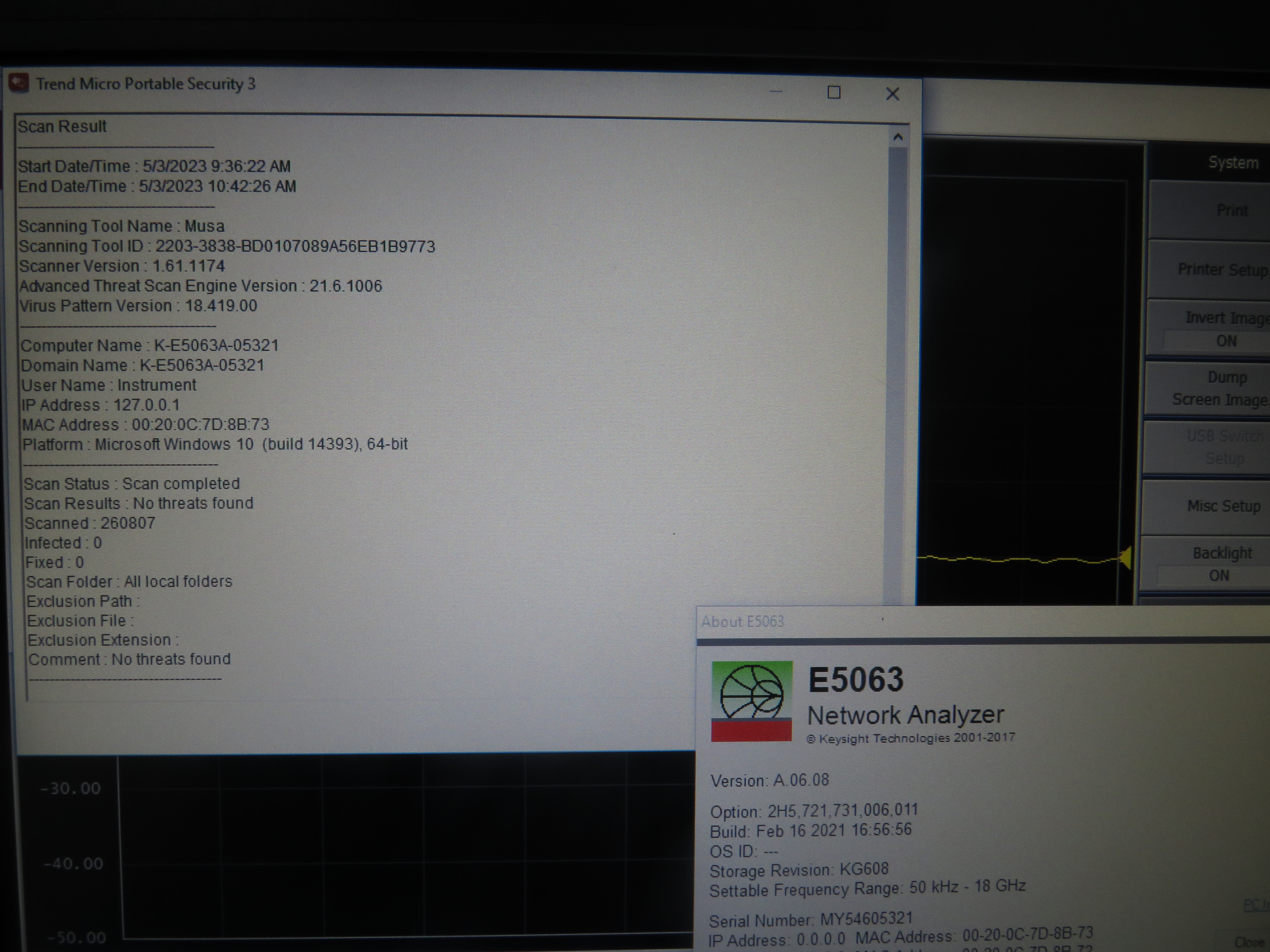 Keysight E5063A-2H5 2-port test set / 100 kHz to 18 GHz