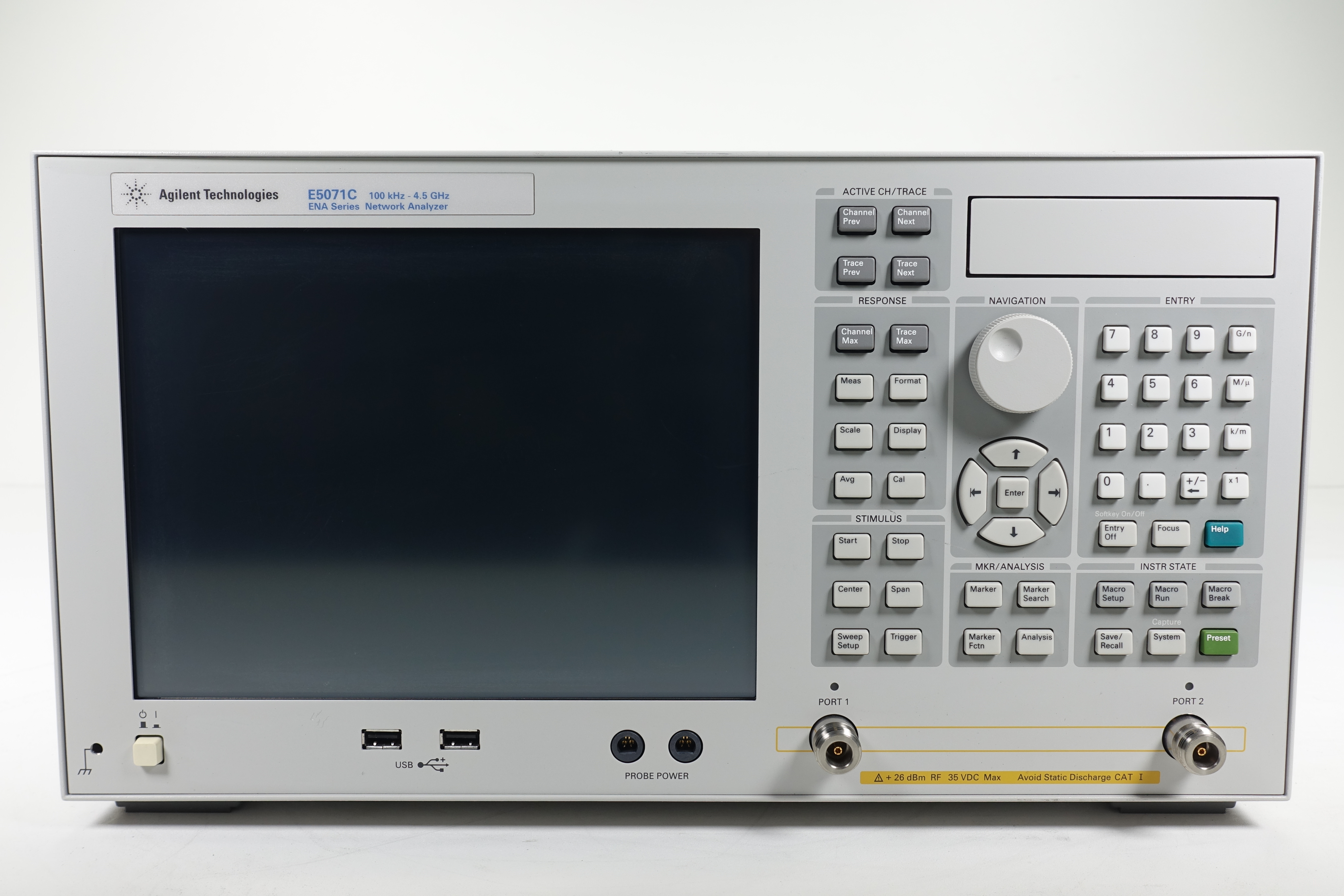 Keysight E5071C-245 2-port Test Set / 100 kHz to 4.5 GHz / With Bias Tees