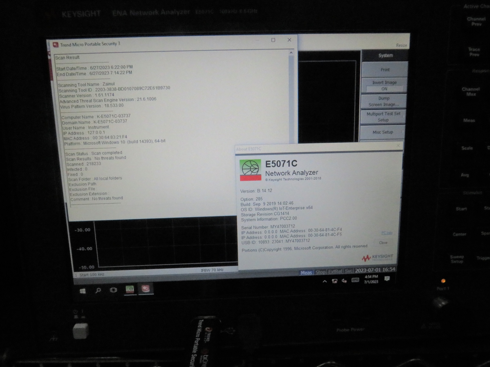 Keysight E5071C-285 2-port Test Set / 100 kHz to 8.5 GHz / With Bias Tees