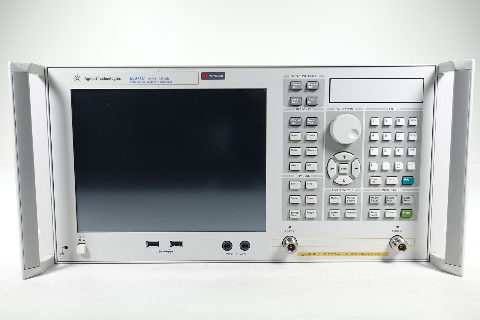 Keysight E5071C-240 2-port Test Set / 9 kHz to 4.5 GHz / Without Bias Tees