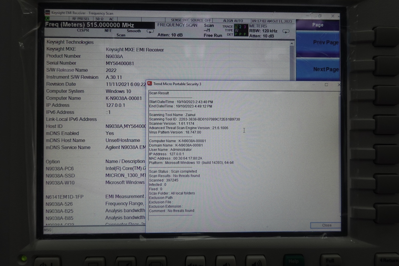 Keysight N9038A-526 3 Hz to 26.5 GHz