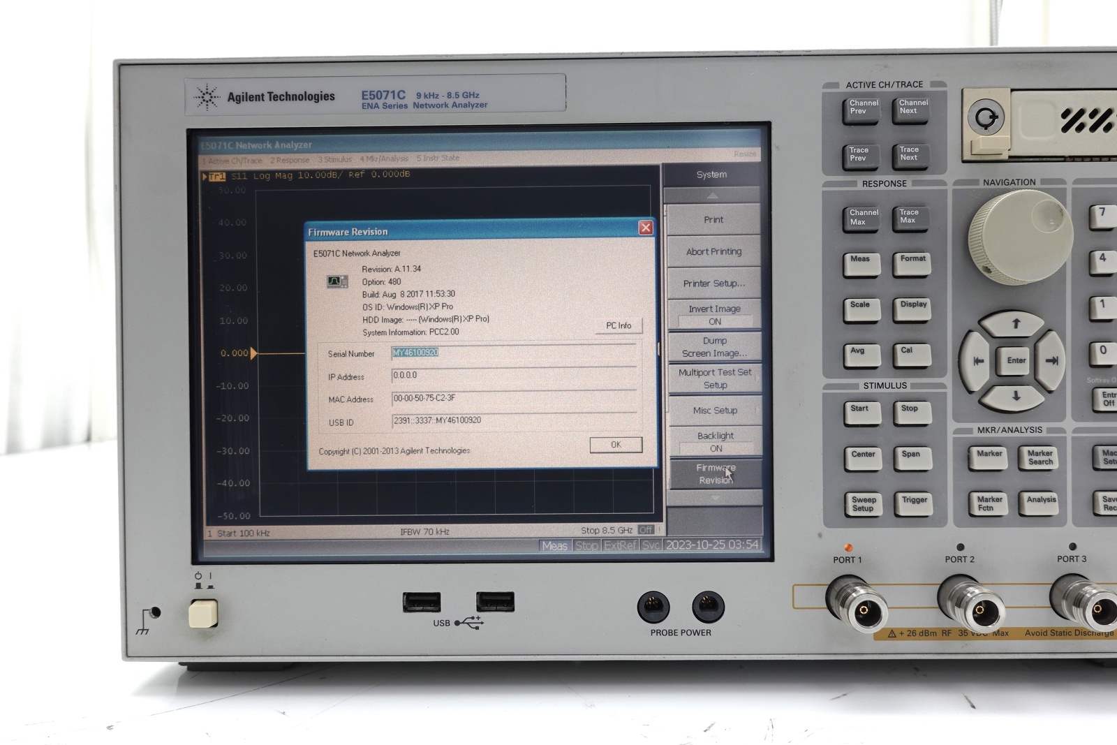 Keysight E5071C-480 4-port Test Set / 9 kHz to 8.5 GHz / Without Bias Tees