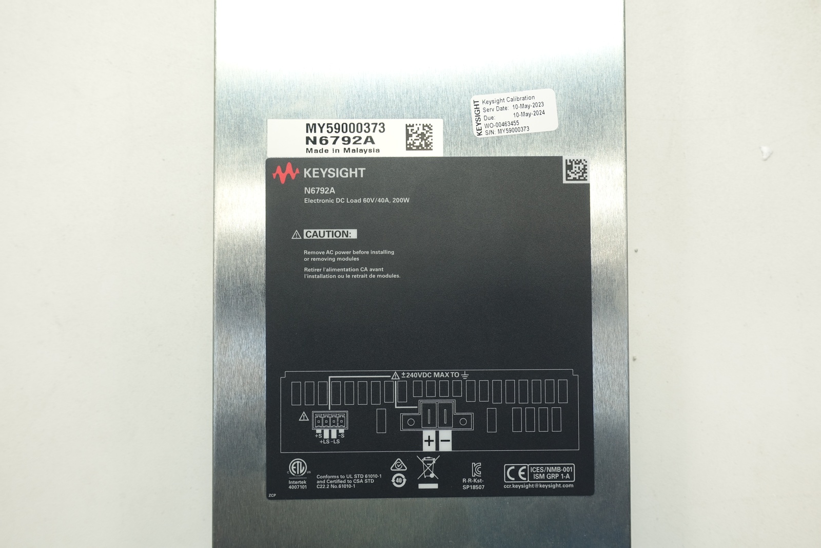 Keysight N6792A DC Electronic Load Modules / 1U Height / Double-wide / 60V / 40A / 200W