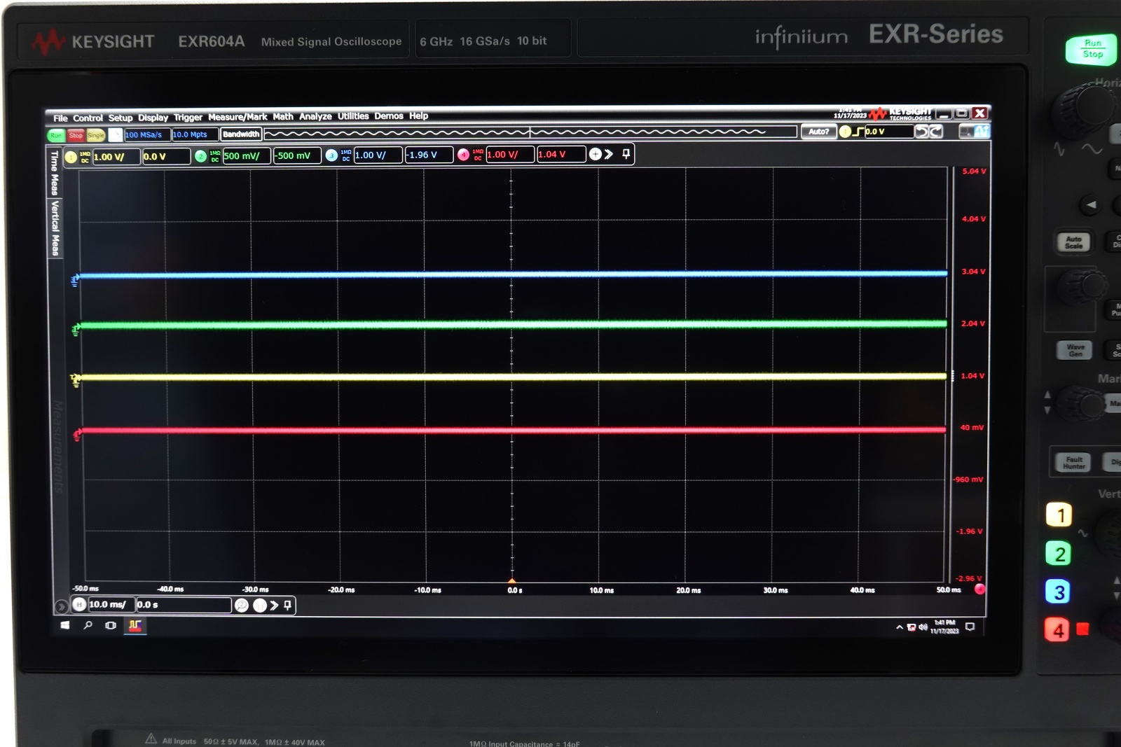 Keysight EXR604A Infiniium EXR-Series Real-Time Oscilloscope / 6 GHz / 16 GSa/s / 4 Channel