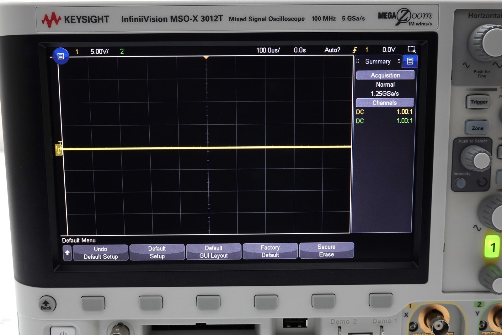 Keysight MSOX3012T Mixed Signal Oscilloscope / 100 MHz / 2 Analog Plus 16 Digital Channels