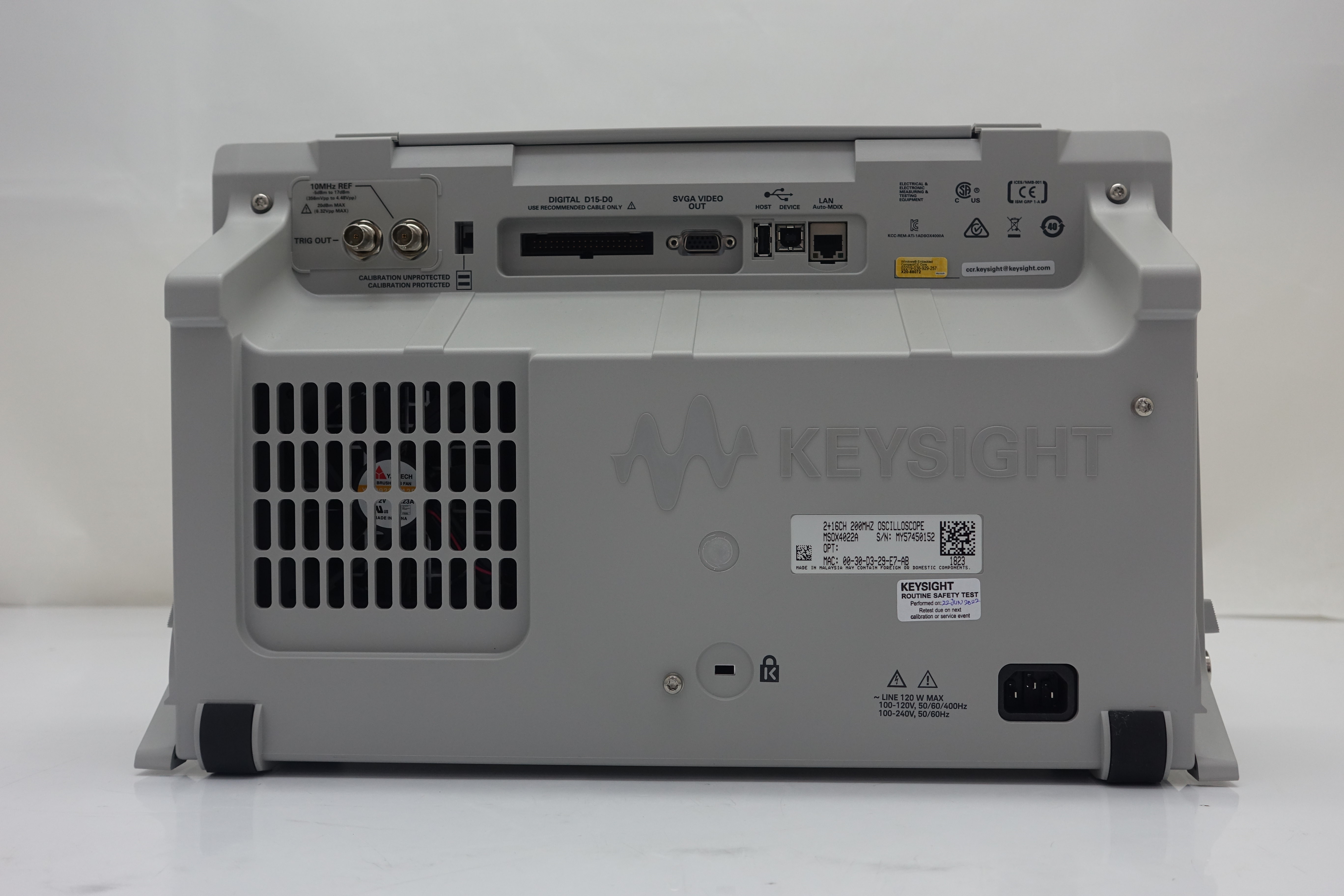 Keysight MSOX4022A Mixed Signal Oscilloscope / 200 MHz / 2 Analog Plus 16 Digital Channels