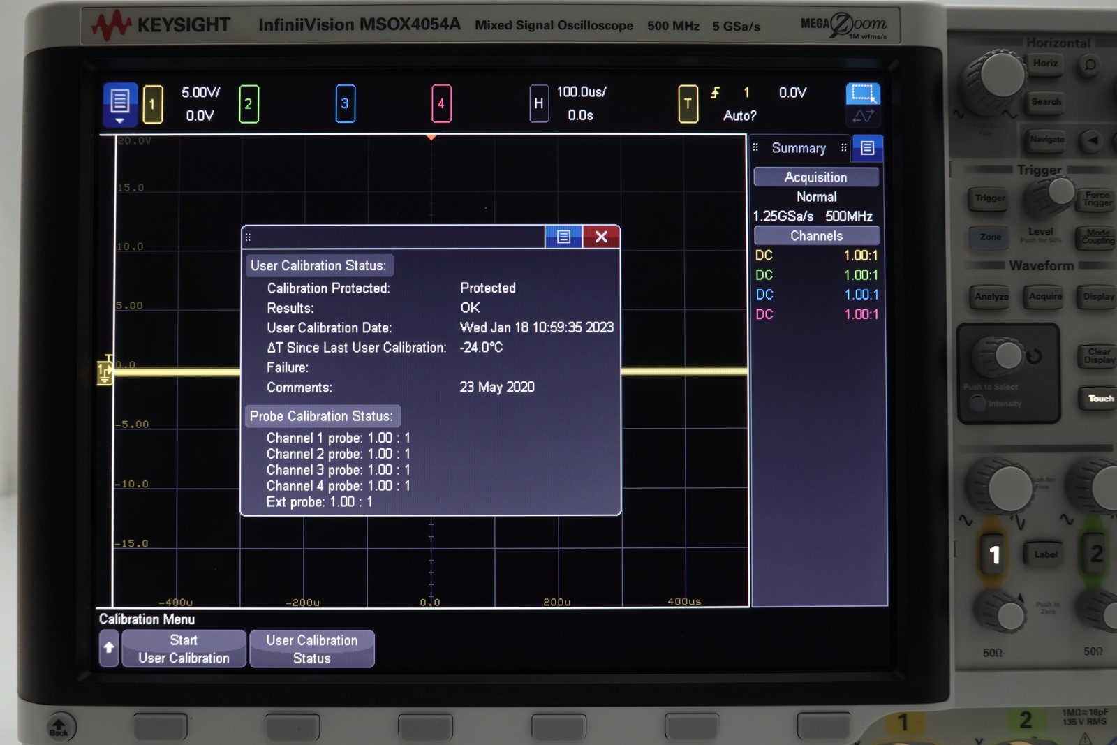Keysight MSOX4054A Mixed Signal Oscilloscope / 500 MHz / 4 Analog Plus 16 Digital Channels