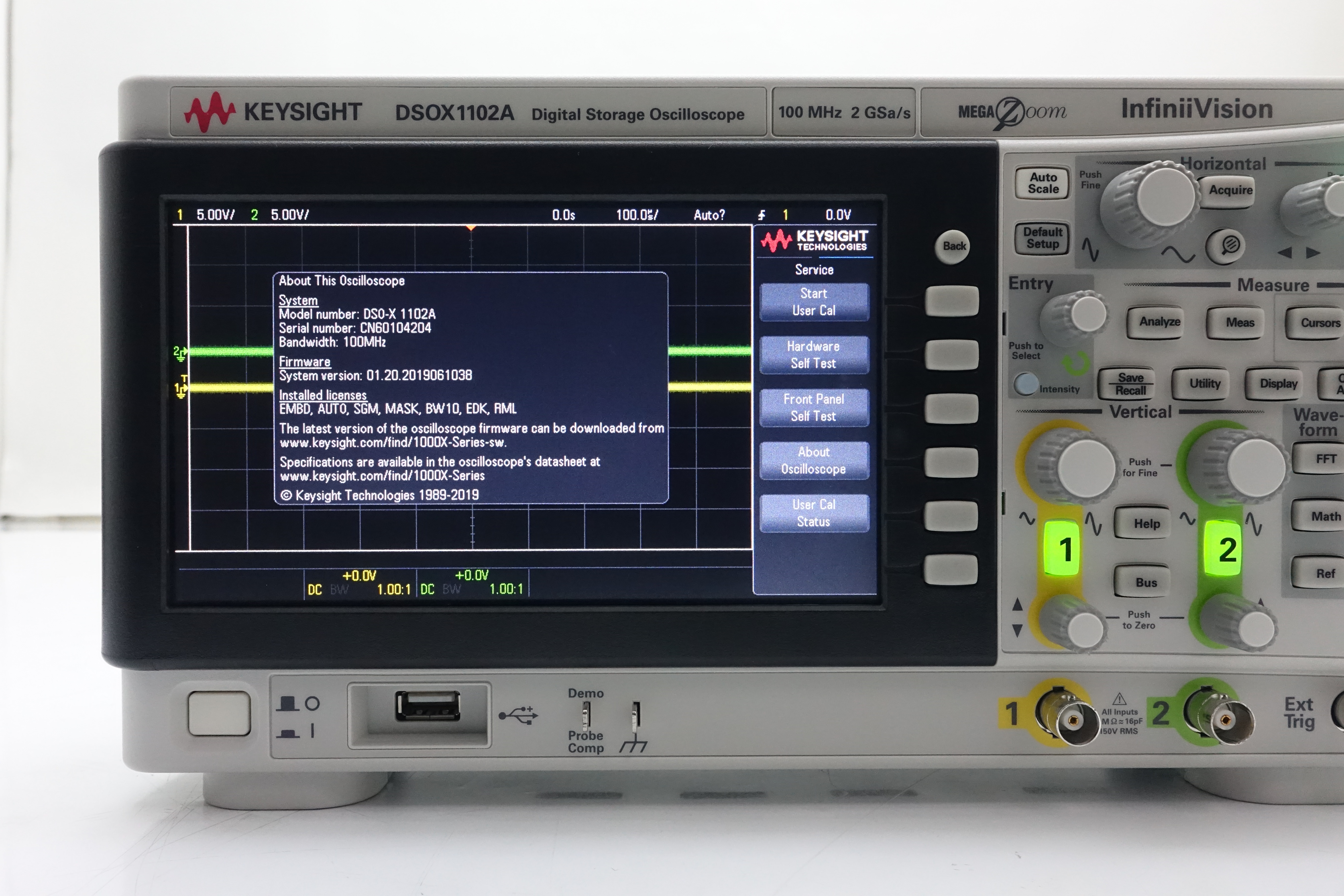 Keysight DSOX1102A Oscilloscope / 70 MHz / 2 Analog Channels