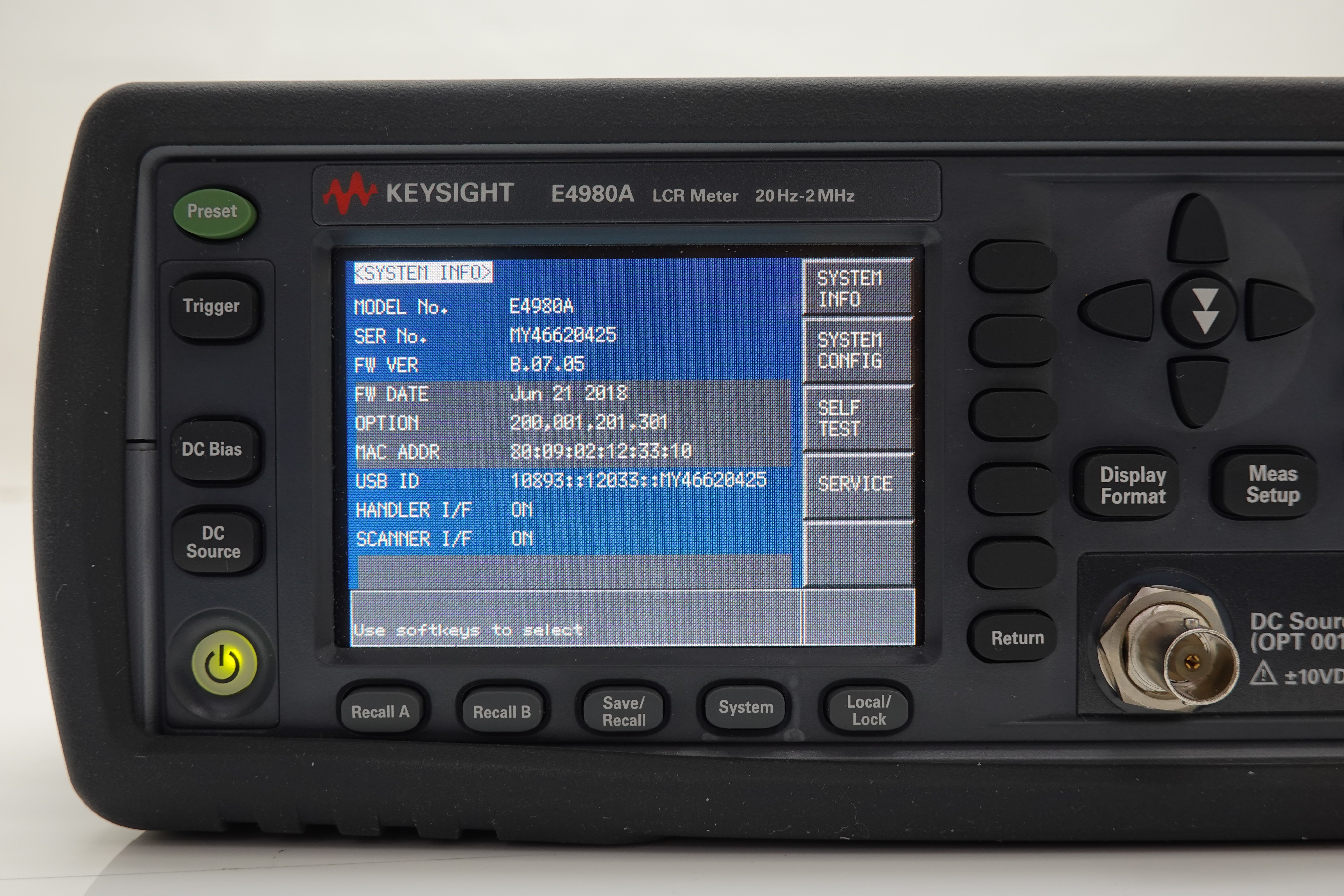 Keysight E4980A Precision LCR Meter / 20 Hz to 2 MHz