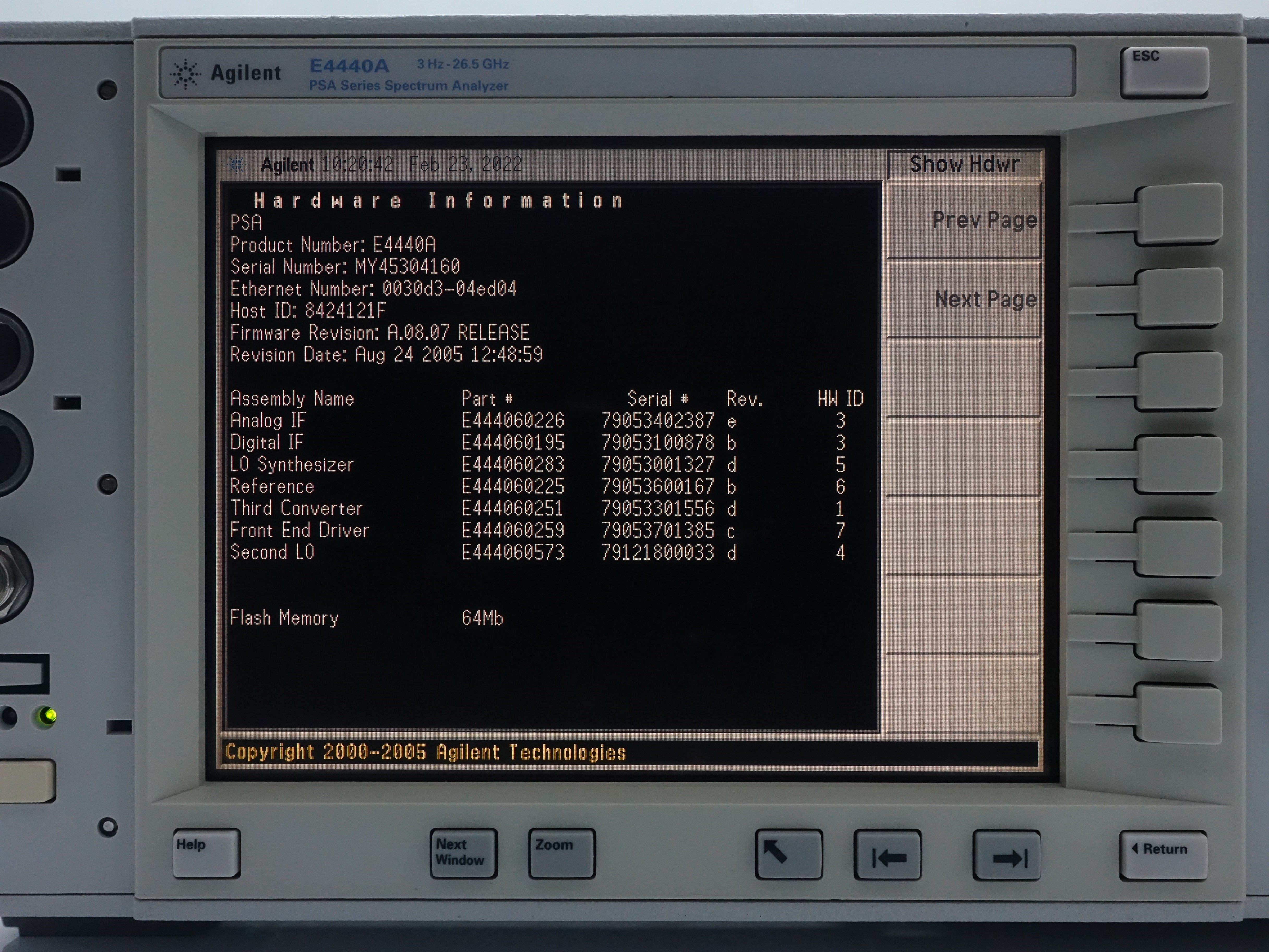 Keysight E4440A PSA Spectrum Analyzer / 3 Hz to 26.5 GHz