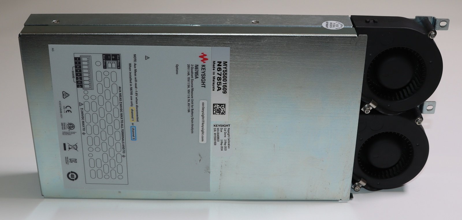 Keysight N6785A Source & Measure Unit for Battery Drain Analysis / 2-Quadrant / 20V / ±8A / 80W