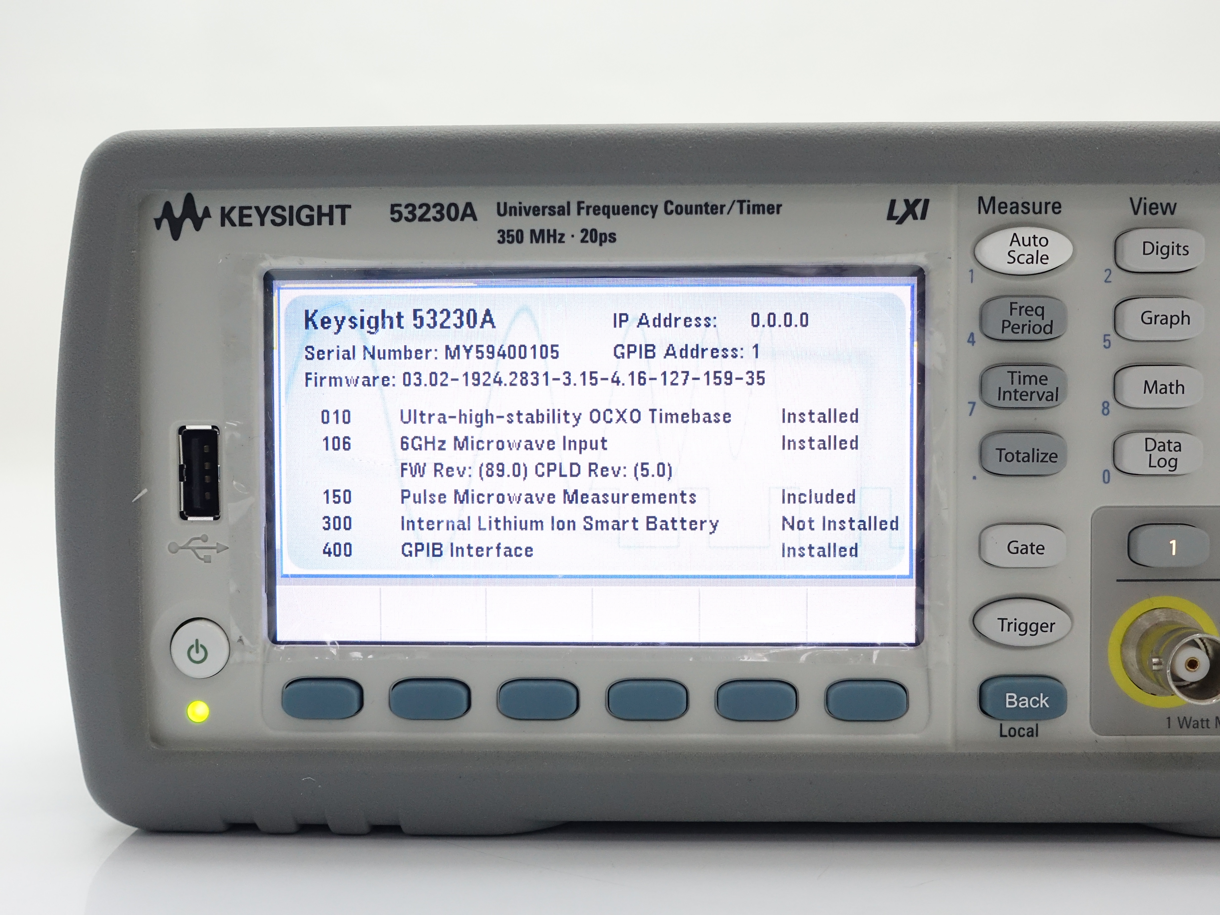 Keysight 53230A Universal Frequency Counter & Timer / 350 MHz / 12 Digits/s / 20 ps
