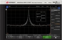 An oscilloscope displaying FFT functions
